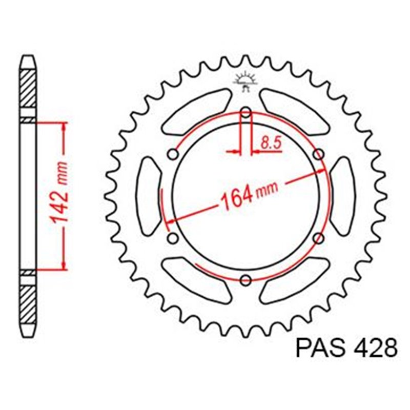 Couronne Acier Hyosung - 428 - 52 Dents - Similaire JTR1067 - Made in Germany