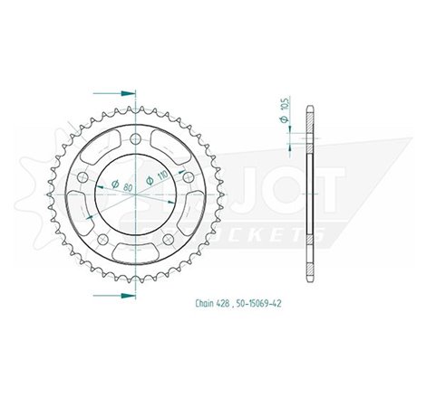 Couronne Acier Kymco - 428 - 42 Dents - Made in Germany