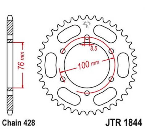 Couronne Acier Yamaha - 428 - 48 Dents - Similaire JTR1844 - Made in Germany