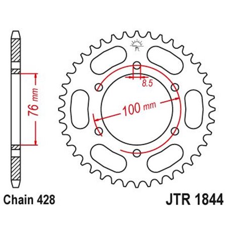 Couronne Acier Yamaha - 428 - 48 Dents - Similaire JTR1844 - Made in Germany