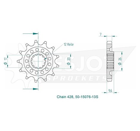 Pignon TT Lightweight SX 85 2018 - 428 - 13 Dents - Similaire JTF1905 Made in Germany