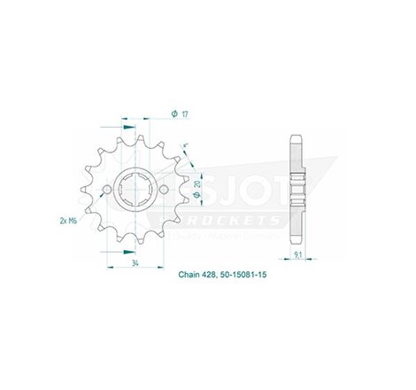 Esjot - Pignon - 428 - 15 dents
Made in Germany