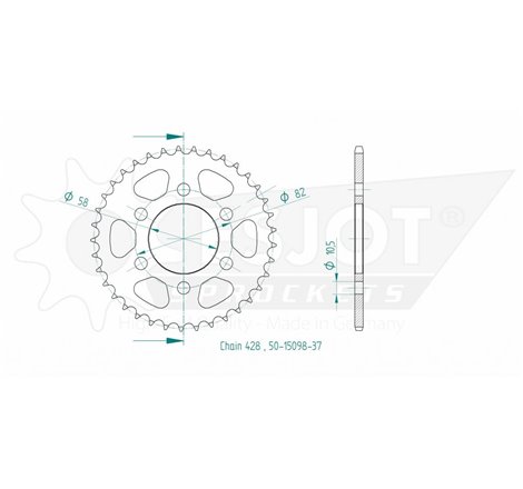 Esjot - Couronne - 428 - 37 Dents - Made in Germany