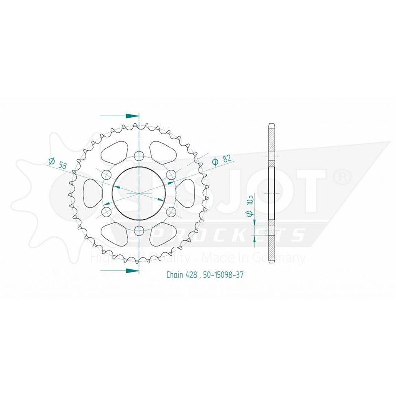 Esjot - Couronne - 428 - 37 Dents - Made in Germany