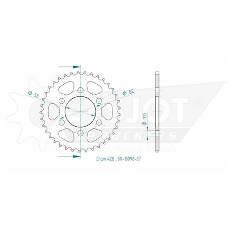 Esjot - Couronne - 428 - 37 Dents - Made in Germany