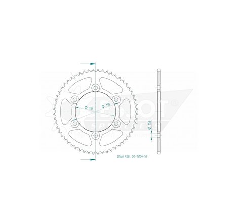 Esjot - couronne - 428 - 56 dents 