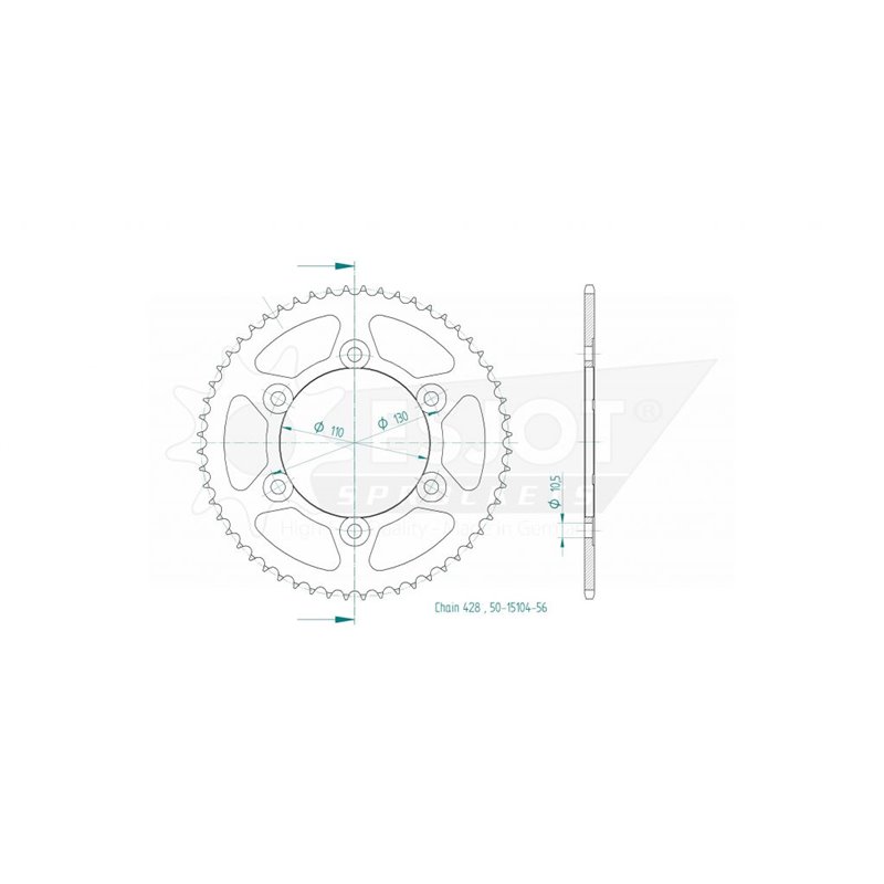 Esjot - couronne - 428 - 56 dents 