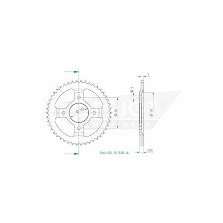 Esjot - Couronne - 428 - 46 dents