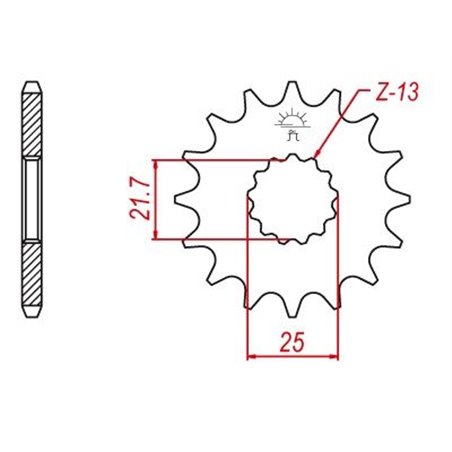 Pignon Hyosung-Kawasaki-Suzuki - 525 - 15 Dents - Similaire JTF520 - Made in Germany