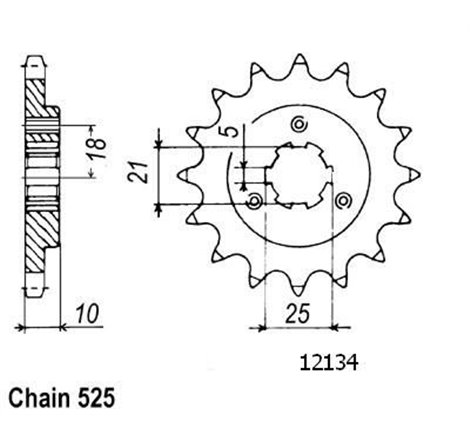 Pignon Suzuki - 525 - 15 Dents - Similaire JTF1448 - Made in Germany