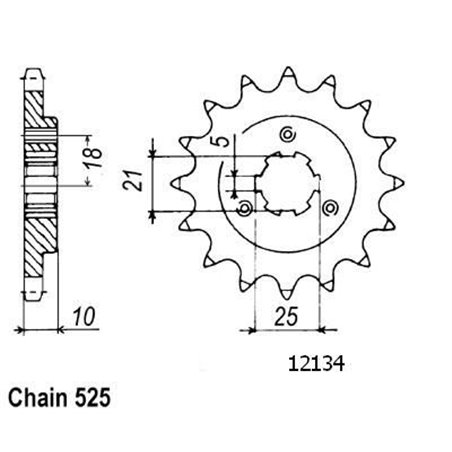 Pignon Suzuki - 525 - 15 Dents - Similaire JTF1448 - Made in Germany