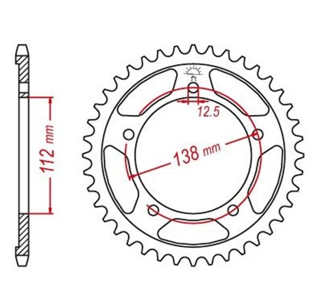 Couronne Acier Honda - 525 - 42 Dents - Similaire JTR1304 - Made in Germany