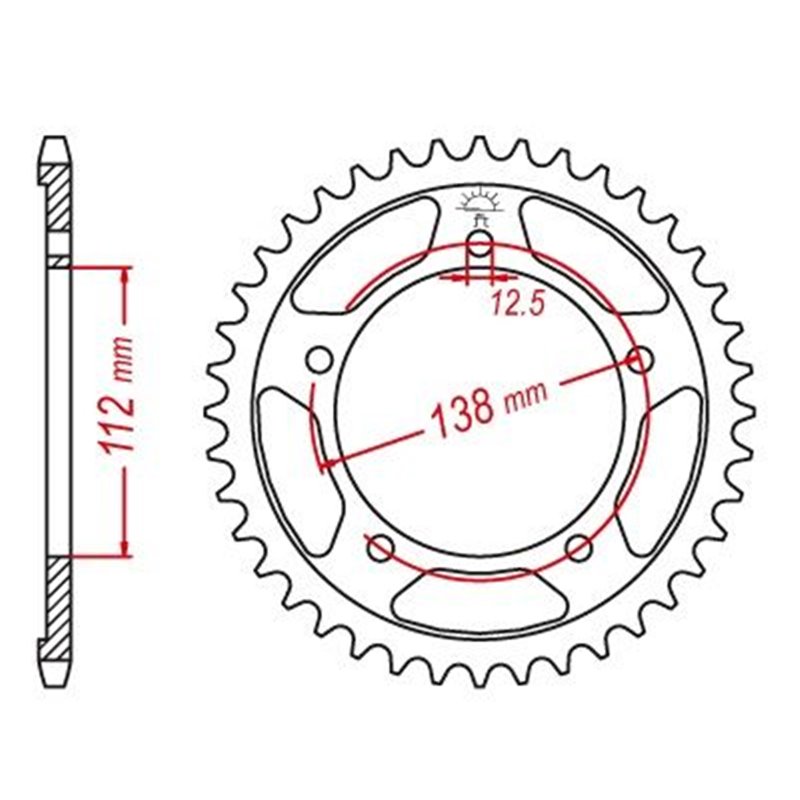 Couronne Acier Honda - 525 - 42 Dents - Similaire JTR1304 - Made in Germany