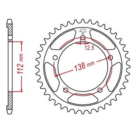 Couronne Acier Honda - 525 - 43 Dents - Similaire JTR1304 - Made in Germany