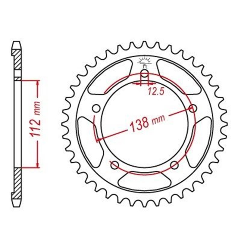 Couronne Acier Honda - 525 - 43 Dents - Similaire JTR1304 - Made in Germany