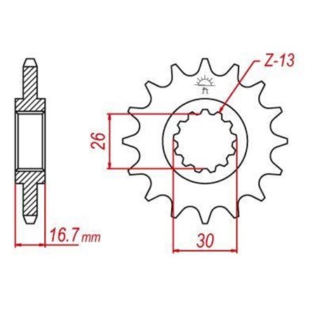 Pignon Lightweight - 525 - 14 Dents - Made in Germany