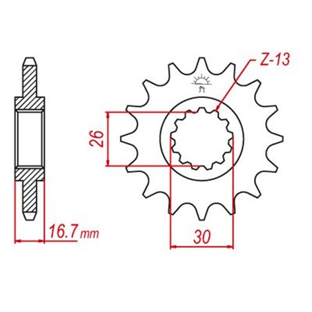 Pignon Honda - 525 - 15 Dents - Similaire JTF1370 - Made in Germany