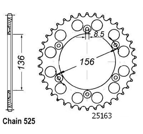 Couronne Acier Suzuki - 525 - 41 Dents - Similaire JTR1791 - Made in Germany