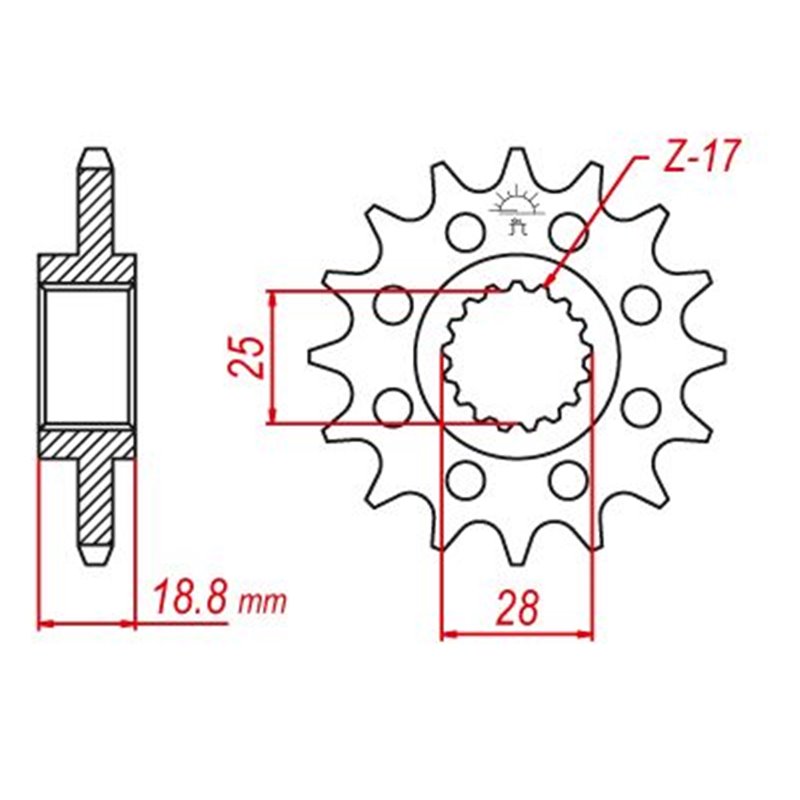 Pignon Lightweight Aprilia-BMW - 525 - 16 Dents - Similaire JTF704 - Made in Germany