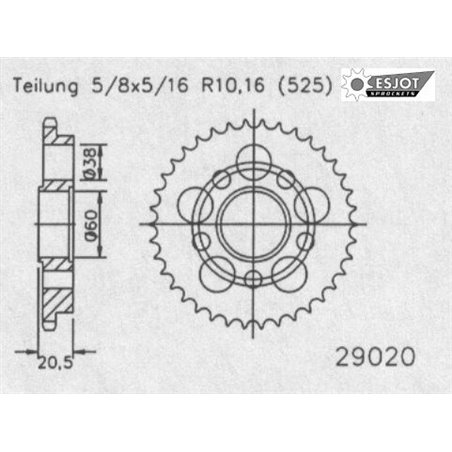 Couronne Acier - 525 - 40 Dents - Made in Germany