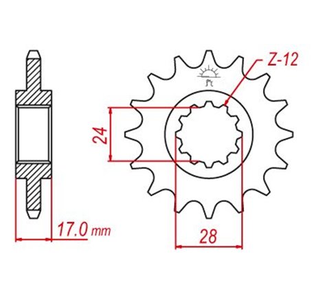 Pignon Honda - 525 - 15 Dents - Similaire JTF1371 - Made in Germany