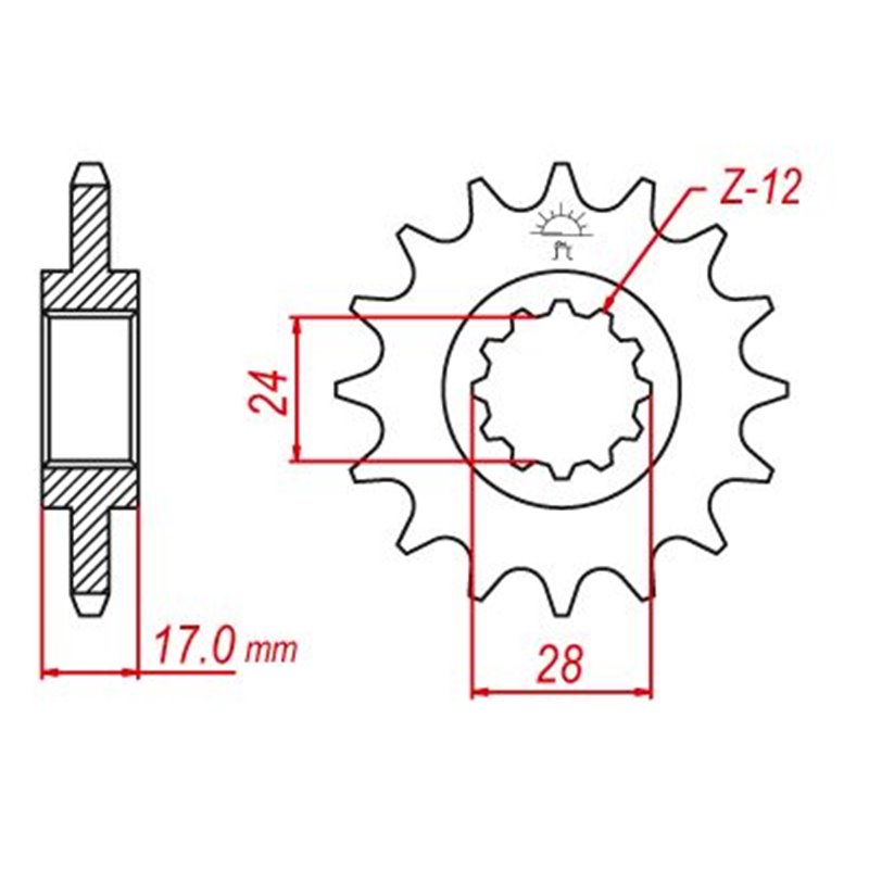 Pignon Honda - 525 - 15 Dents - Similaire JTF1371 - Made in Germany