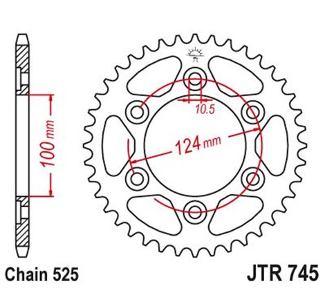 Couronne Acier Ducati - 525 - 39 Dents - Similaire JTR745 - Made in Germany