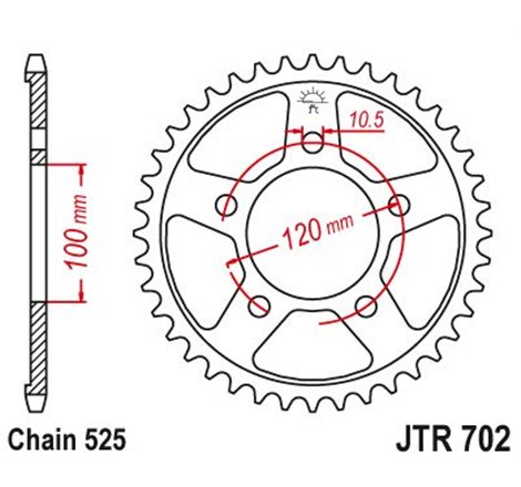 Couronne Acier Aprilia - 525 - 40 Dents - Similaire JTR702 - Made in Germany