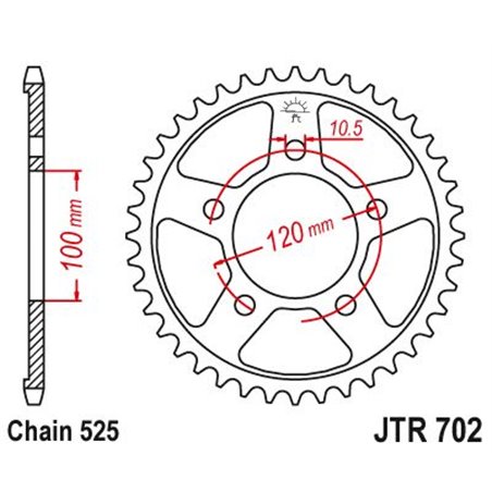 Couronne Acier Aprilia - 525 - 40 Dents - Similaire JTR702 - Made in Germany