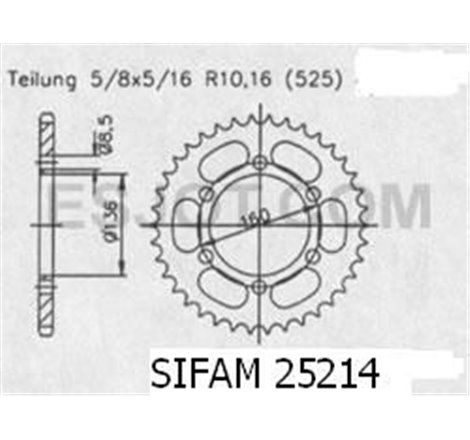 Couronne Acier Sachs - 525 - 41 Dents - Made in Germany