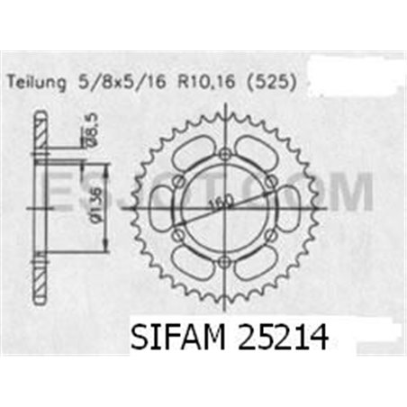 Couronne Acier Sachs - 525 - 41 Dents - Made in Germany