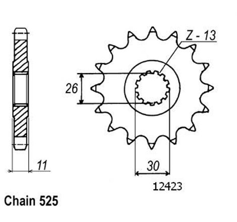 Pignon Yamaha - 525 - 16 Dents - Similaire JTF1591 - Made in Germany