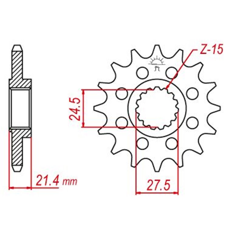 Pignon Lightweight Aprilia - 525 - 17 Dents - Similaire JTF709 - Made in Germany