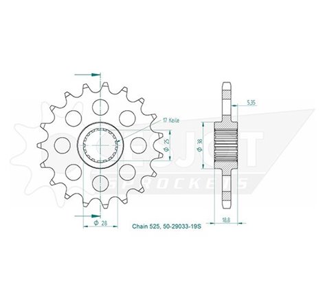 Pignon Lightweight BMW - 525 - 19 Dents - Similaire JTF405 - Made in Germany