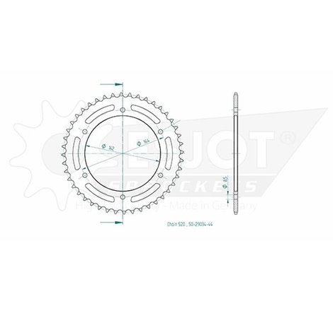 Couronne Acier Hyosung - 525 - 44 Dents - Similaire JTR1704 - Made in Germany