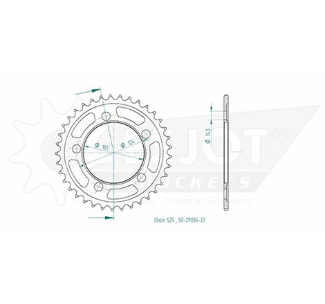 Couronne Acier KTM - 525 - 37 Dents - Made in Germany