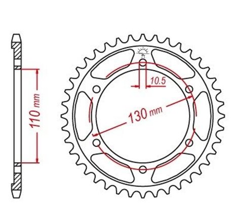 Couronne Acier Suzuki-Yamaha - 525 - 45 Dents - Similaire JTR1876 - Made in Germany