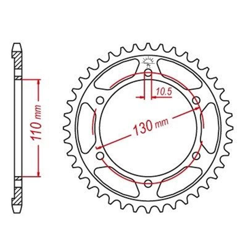 Couronne Acier Suzuki-Yamaha - 525 - 45 Dents - Similaire JTR1876 - Made in Germany