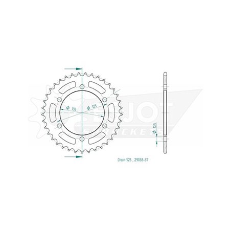 Couronne Acier - 525 - 37 Dents - Made in Germany