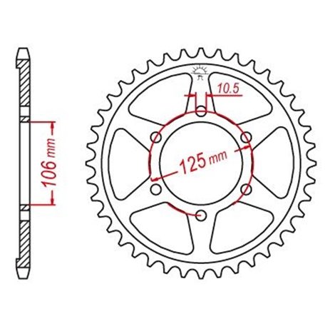 Couronne Acier Triumph - 525 - 47 Dents - Similaire JTR2014 - Made in Germany