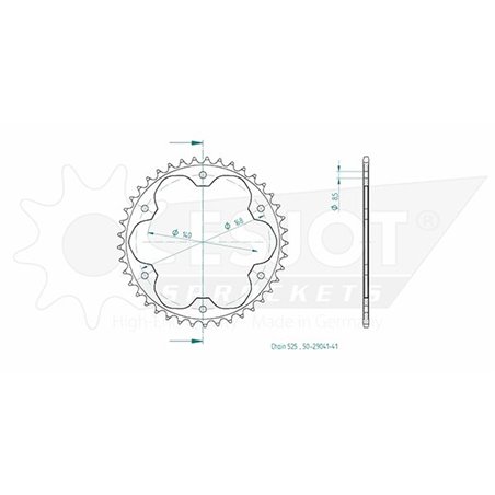 Couronne Acier BMW - Trous 8.5mm - 525 - 41 Dents - Made in Germany