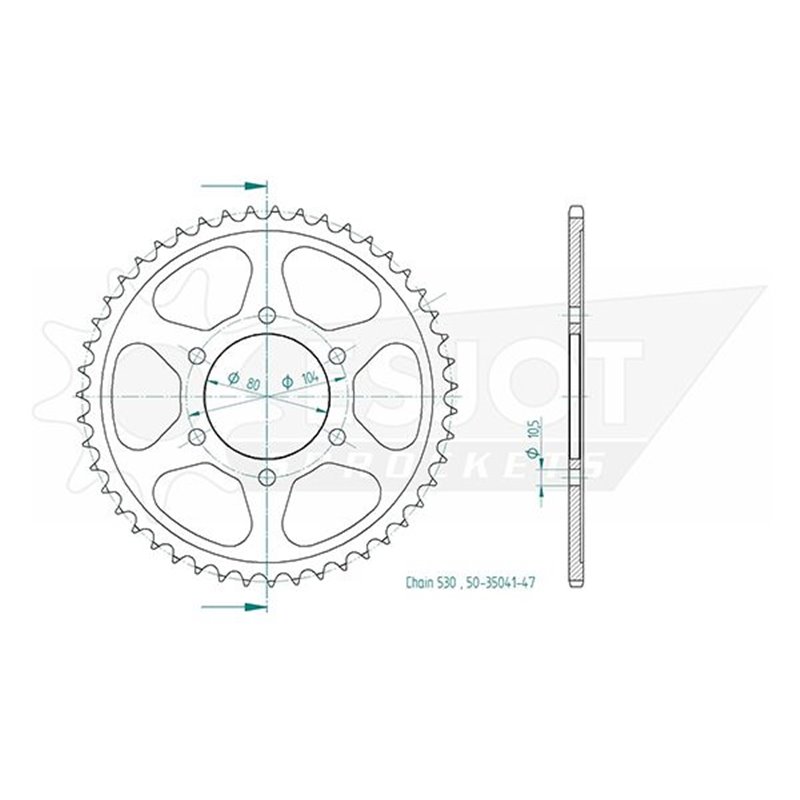 Couronne Acier BMW Trous en 8.5mm - 525 - 47 Dents - Similaire JTR6 - Made in Germany