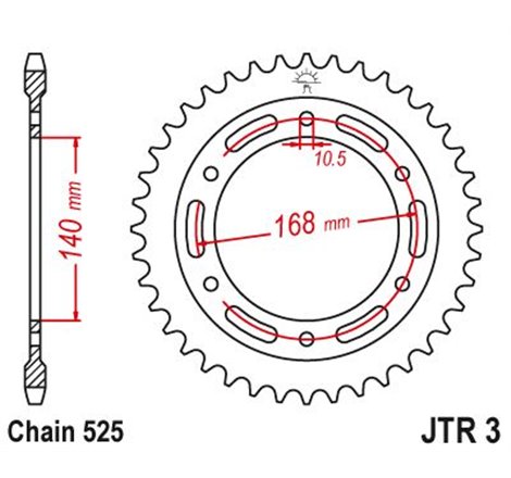 Couronne Acier BMW-Husqvarna - 525 - 42 Dents - Similaire JTR3 - Made in Germany