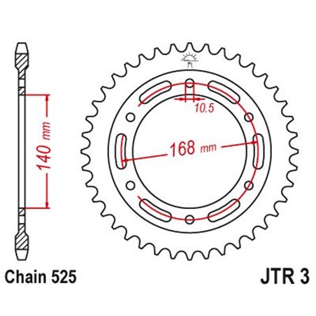 Couronne Acier BMW-Husqvarna - 525 - 42 Dents - Similaire JTR3 - Made in Germany