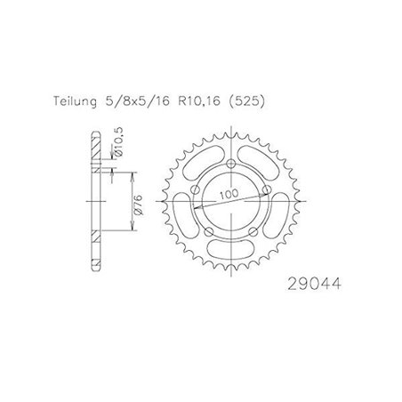 Couronne Acier - 525 - 39 Dents - Made in Germany