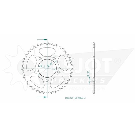 Couronne Acier Benelli - 525 - 41 Dents - Made in Germany