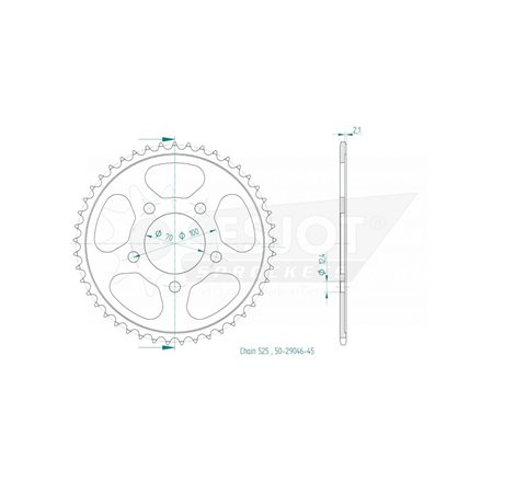 Couronne Acier BMW - 525 - 45 Dents - Made in Germany