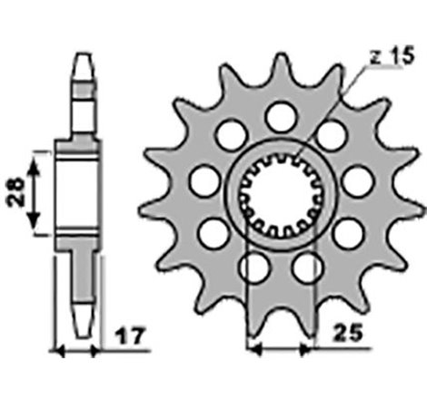 Pignon Ducati - 525 - 15 Dents - Similaire JTF749 - Made in Germany