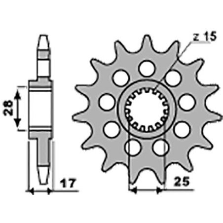 Pignon Ducati - 525 - 15 Dents - Similaire JTF749 - Made in Germany