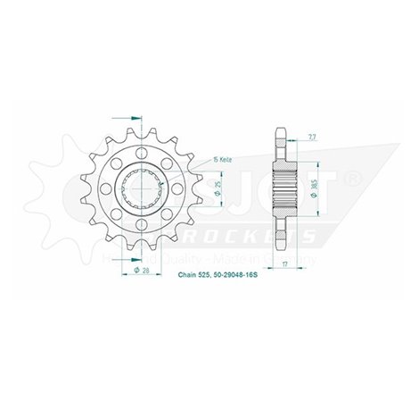 Esjot - Pignon - 525 - 16 dents - Made in Germany